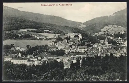 AK Baden-Baden, Ansicht vom Friesenberg