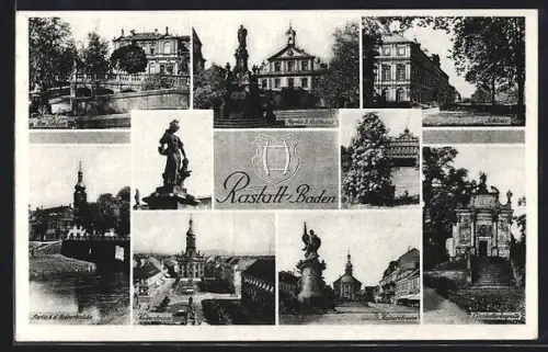 AK Rastatt /Baden, Schloss, Einsiedlerkapelle, Kaiserstrasse