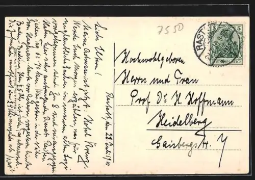 AK Rastatt, Radfahrer vor dem Schloss