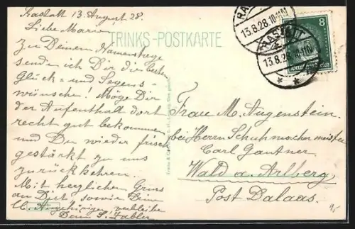 AK Rastatt, Einsiedler-Kapelle mit Wasserturm