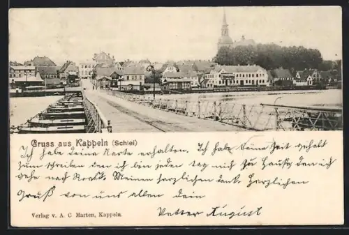 AK Kappeln /Schlei, Brücke mit Blick in den Ort