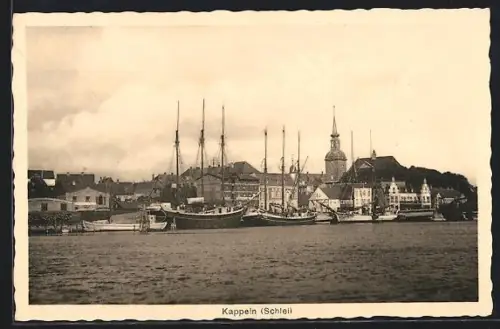 AK Kappeln /Schlei, Segelschiffe am Ufer
