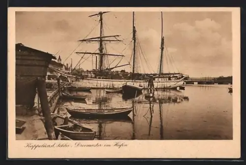 AK Kappeln a. Schlei, Dreimaster im Hafen