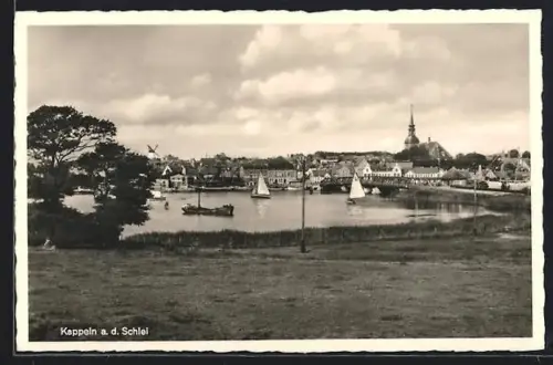 AK Kappeln a. d. Schlei, Hafen mit Segelbooten