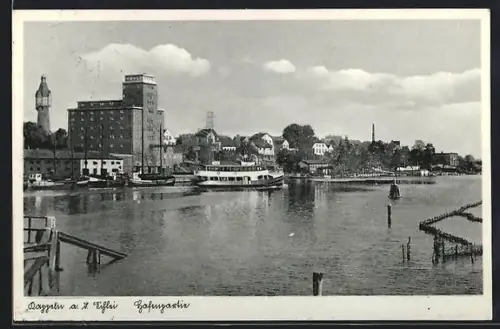 AK Kappeln a. d. Schlei, Hafenpartie mit Dampfer