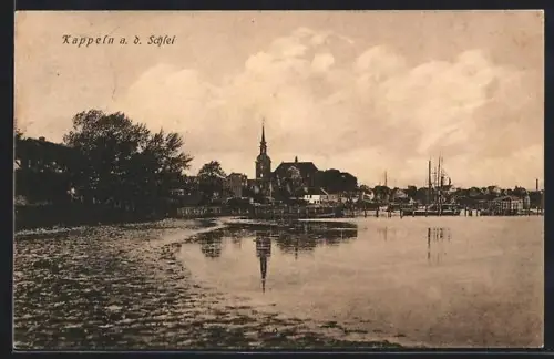AK Kappeln a. d. Schlei, Ortsansicht mit Kirche