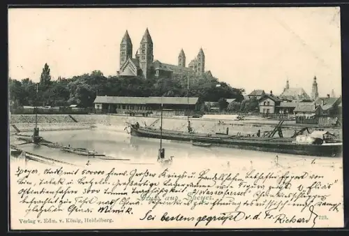 AK Speyer, Ortspartie mit Boot