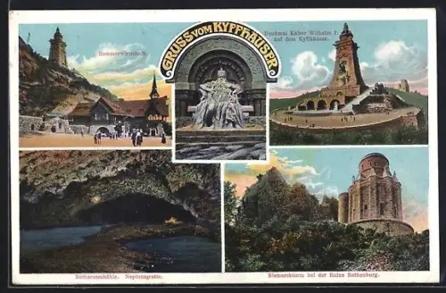 AK Kyffhäuser, Denkmal Kaiser Wilhelm I., Barbarossahöhle