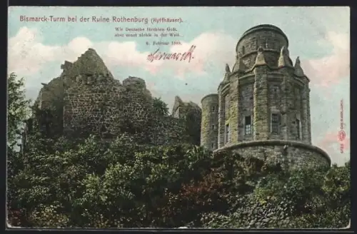 AK Kyffhäuser, Bismarck-Turm, Ruine Rothenburg