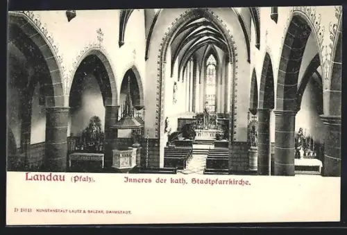 AK Landau /Pfalz, Inneres der kath. Stadtpfarrkirche
