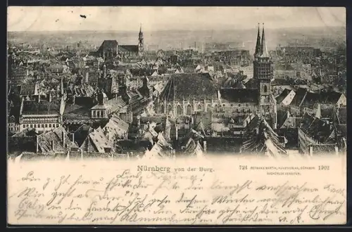 AK Nürnberg, Blick von der Burg
