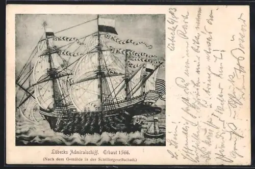 AK Lübeck, Lübecks Admiralsschiff erbaut 1566