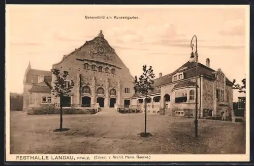 AK Landau /Pfalz, Festhalle mit Konzertgarten