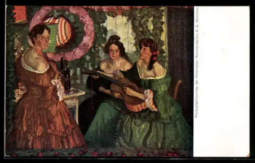 Künstler-AK sign. Ferdinand Dorsch: Lampionfest