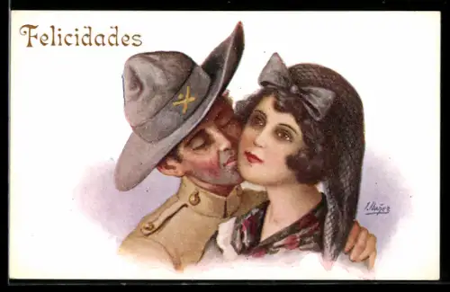 Künstler-AK sign. J. Ibánez: El adiós a la novia