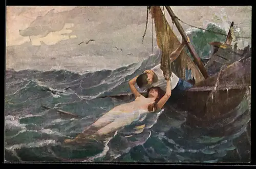 Künstler-AK sign. E. Schneider: Die Meeresbraut