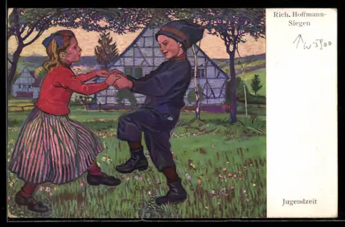 Künstler-AK sign. Rich. Hoffmann: Jugendzeit