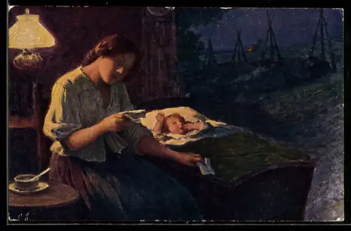 Künstler-AK sign. Cesare Saccaggi: La sposa