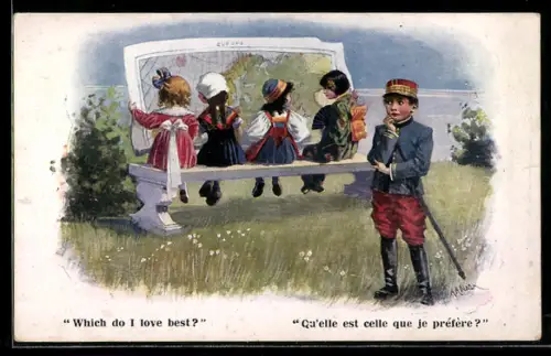 Künstler-AK sign. A. A. Nash: Which do I love best ?