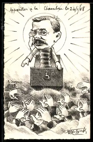 Künstler-AK sign. Molynk: Apparition a la chambre