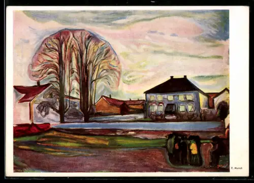 Künstler-AK sign. Edvard Munch: Der Gutshof
