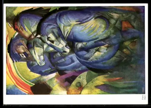 Künstler-AK sign. Franz Marc: Turm der Blauen Pferde