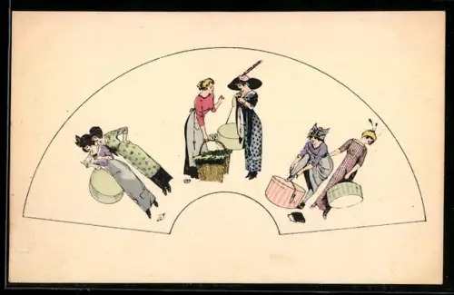 Künstler-AK sign. Lonnel: Elegante Damen unter anderem beim Schuhkauf