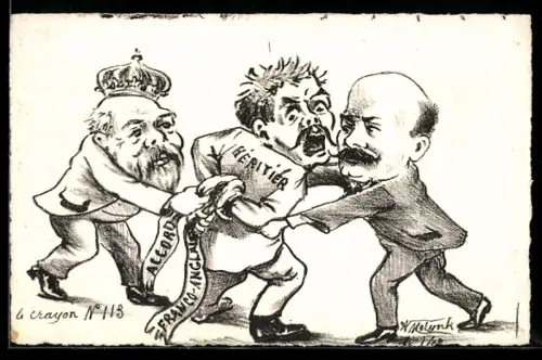 Künstler-AK sign. A. Molynk: Mann wird gefesselt