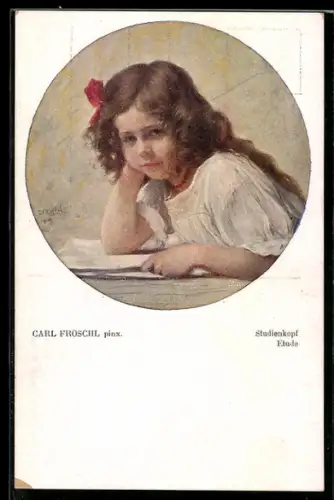 Künstler-AK sign. Carl Froschl: Studienkopf