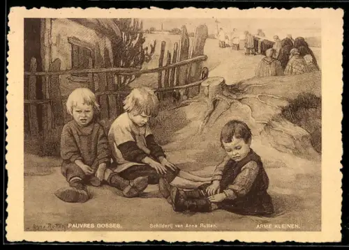 Künstler-AK sign. Anne Rutten: Arme Kleinen