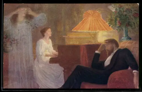 Künstler-AK sign. Frank Bernard Dicksee: A Reverie