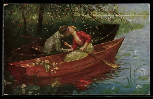 Künstler-AK sign. H. Gitter: Seerose