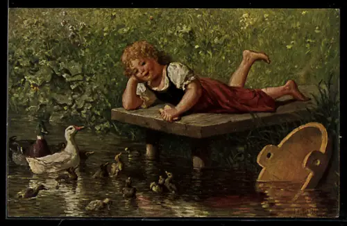 Künstler-AK sign. H. Gitter: Entenliesel