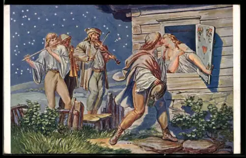 Künstler-AK sign. Jos. Manes: Das Lied der Liebe