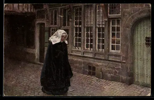 Künstler-AK Wohlgemuth & Lissner, Primus-Postkarte No. 3078: Die fromme Schwester