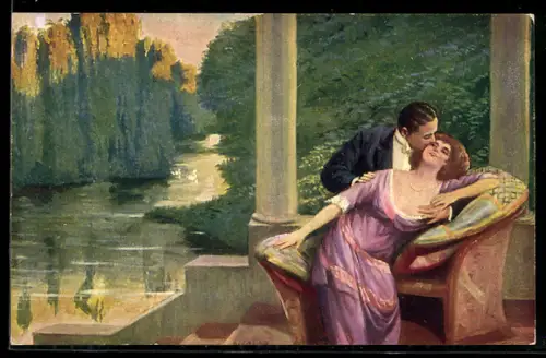 Künstler-AK sign. K. Lauba: Liebelei