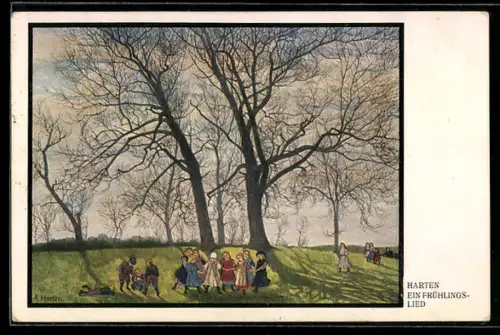 Künstler-AK sign. A. Harten: Ein Frühlingslied