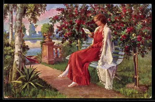 Künstler-AK sign. Dobrovicky: Geheiligtes Liebesplätzchen