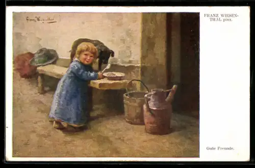 Künstler-AK sign. Franz Wiesenthal: Gute Freunde