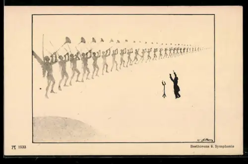 Künstler-AK sign. W. Bithorn: Beethovens 9. Symphonie