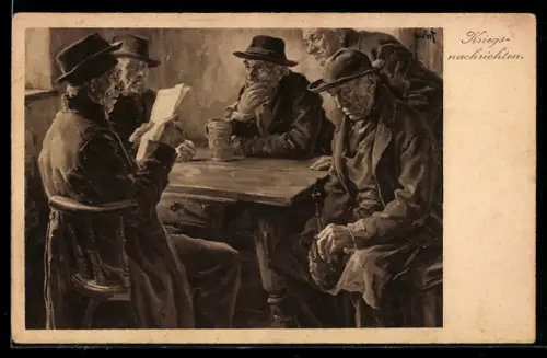 Künstler-AK sign. Hans Best: Kriegsnachrichten