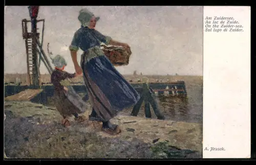 Künstler-AK sign. A. Jirasek: Am Zuidersee