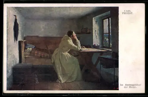 Künstler-AK sign. Carl Probst: Im Austragstüberl der Mutter