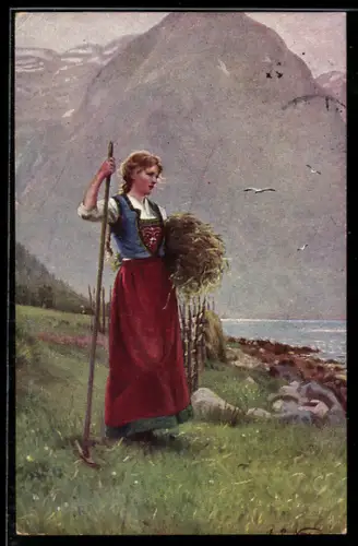 Künstler-AK sign. E. Pastor-Normann: Auf Bergeshöh