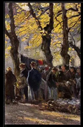 Künstler-AK sign. Julius Schrag: Trödelmarkt