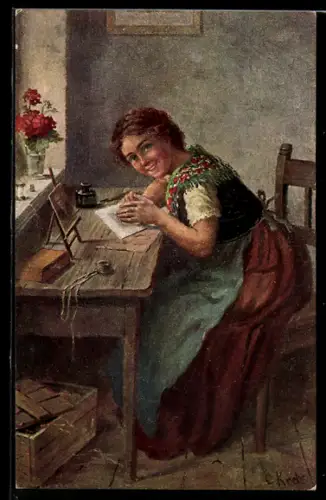 Künstler-AK sign. C. Krebs: An ihn!