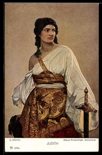 Künstler-AK sign. A. Riedel: Judith