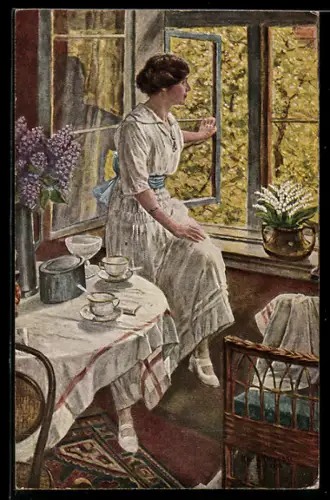 Künstler-AK sign. Kurt v. Rozynski: Frühlingsmorgen