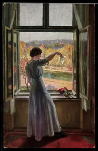 Künstler-AK sign. I. Christensen: Der Abschiedsgruss