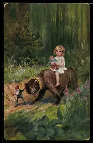 Künstler-AK sign. H. Susemihl: Ritt ins Märchenland